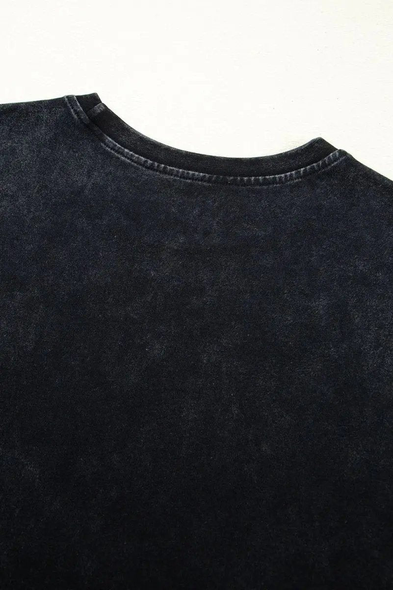 Black Western HOWDY Steer Head Print Side Slits T Shirt - Love Salve